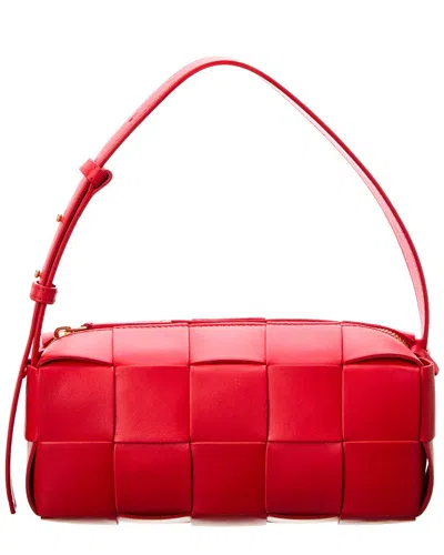 Bottega Veneta Brick Cassette Small Shoulder Bag In Red