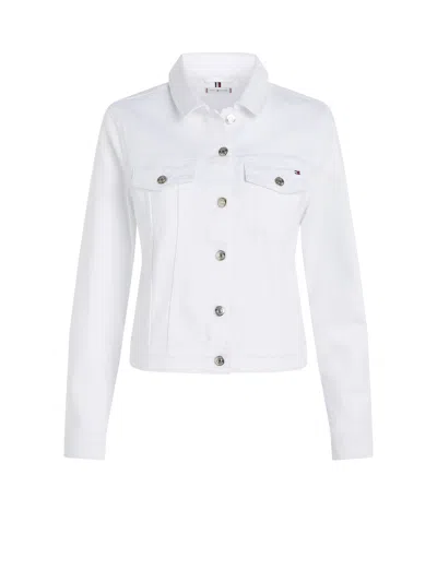 Tommy Hilfiger Slim Fit Denim Trucker Jacket In Optic White