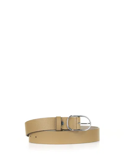 Gianni Chiarini Natural Beige Leather Belt In Naturale