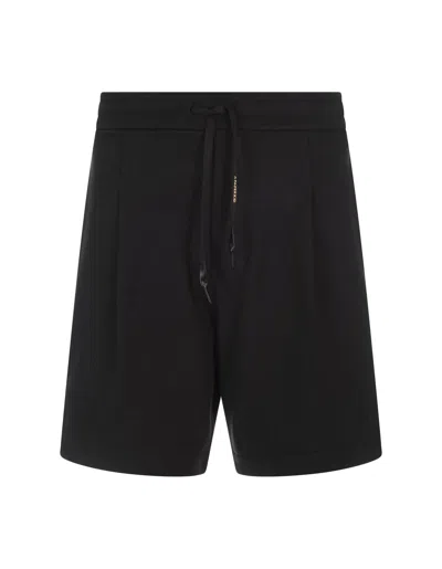 A Paper Kid Black Shorts With Back Logo Label