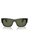 Ray Ban Ray-ban Carlos 56mm Polarized Rectangle Sunglasses In Black/gray Solid