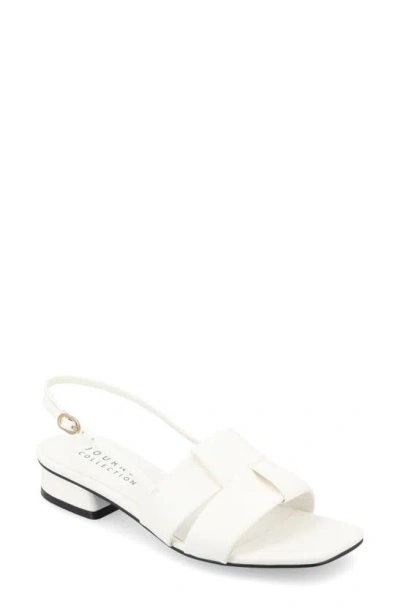 Journee Collection Women's Tabatha Block Heel Slingback Sandals In White