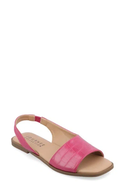 Journee Collection Women's Brinsley Teture Slingback Flat Sandals In Pink