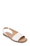 Journee Collection Women's Brinsley Teture Slingback Flat Sandals In White