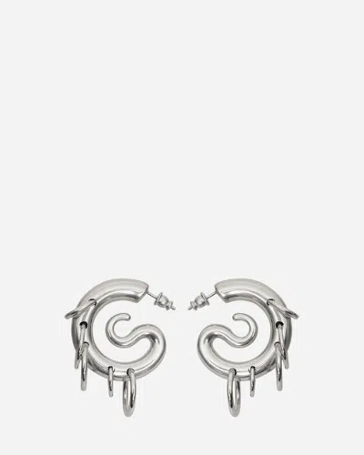 Panconesi Pierced Serpent Hoops Silver In Grey