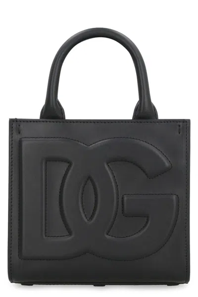 Dolce & Gabbana Mini Leather Dg Daily Tote Bag In Black