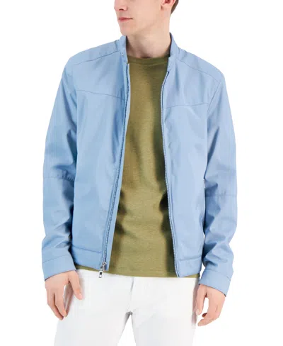 Michael Kors Men's Racer Jacket In Chambray