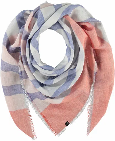 Fraas Stripe Square Scarf In Red/blue
