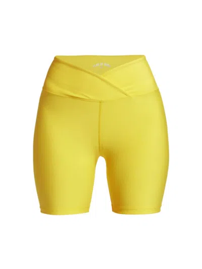 Year Of Ours Women's V-waist Bike Shorts In Lemon