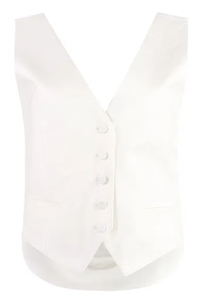 Nina Ricci Draped Open-back Vest In White