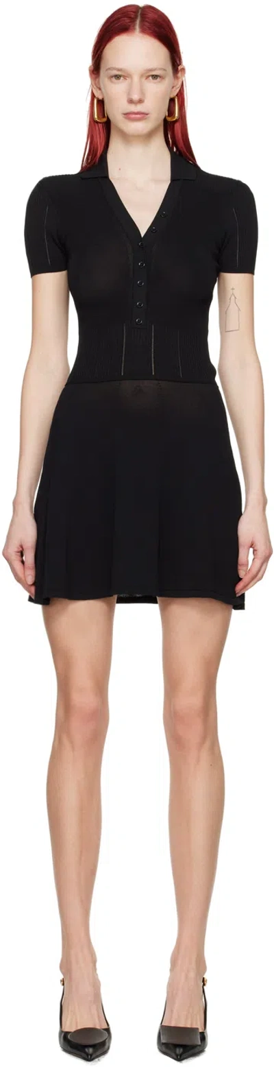 Jacquemus La Mini Robe Yauco Polo Dress In Black