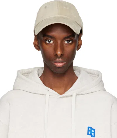 Ader Error Beige Distressed Baseball Cap