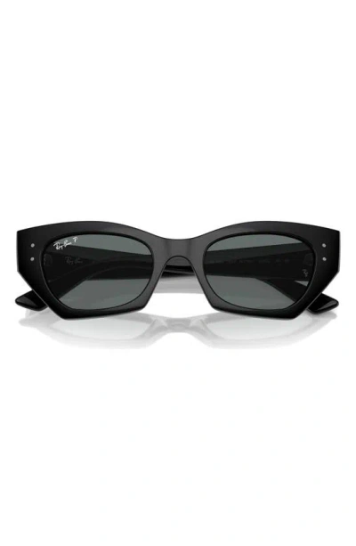 Ray Ban Zena Bio-based Sunglasses Black Frame Grey Lenses Polarized 52-22