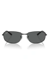 Ray Ban 56mm Irregular Sunglasses In Black