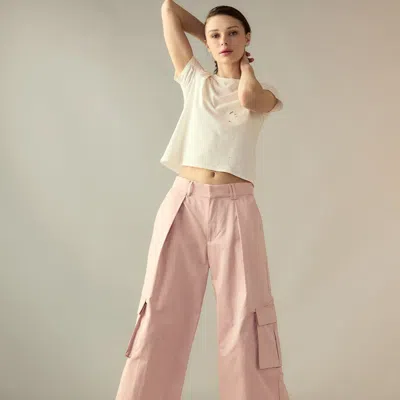 Cynthia Rowley Marbella Wide-leg Cargo Trousers In Pink