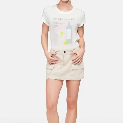 Wildfox Gin Gimlet Charlie Crop Tee In Clean White