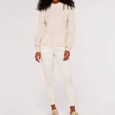 Apricot Embellished Pearl Sweater In Beige In Brown