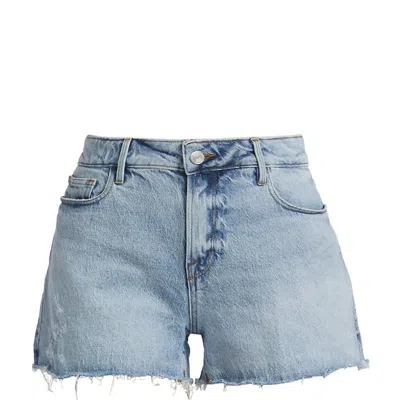 Frame Le Grand Garcon Denim Shorts In Blue