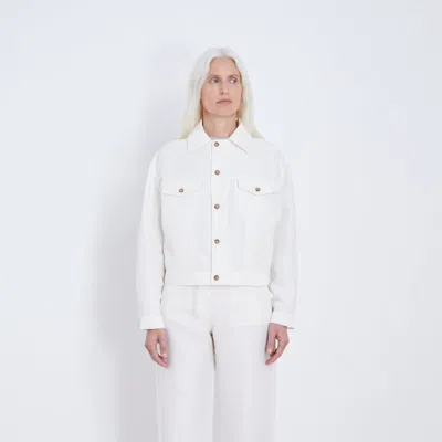 Loulou Studio Kerria Dupioni Jacket In White