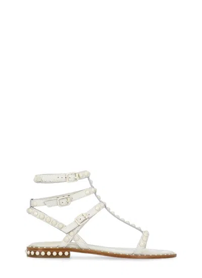 Ash Calfskin Sandal In White