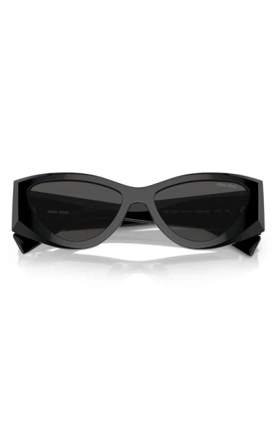 Miu Miu Mu 06ys Monochrome Acetate Cat-eye Sunglasses In Black