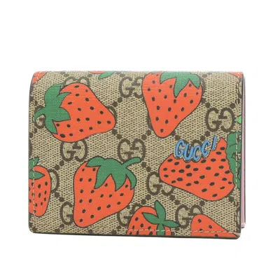 Gucci Gg Supreme Beige Canvas Wallet  ()