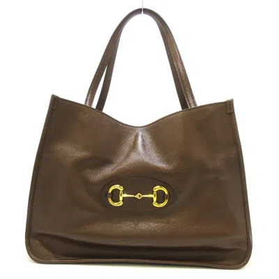 Gucci Horsebit Brown Leather Tote Bag ()