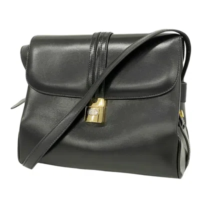 Gucci Old  Black Leather Shoulder Bag ()