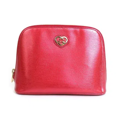 Gucci Red Leather Clutch Bag ()