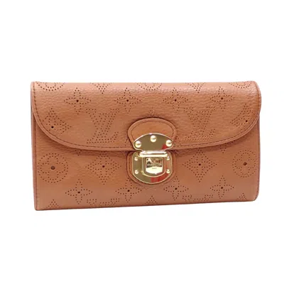 Pre-owned Louis Vuitton Amelia Brown Leather Wallet  ()