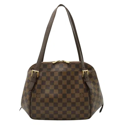 Pre-owned Louis Vuitton Belem Mm Brown Canvas Shoulder Bag ()