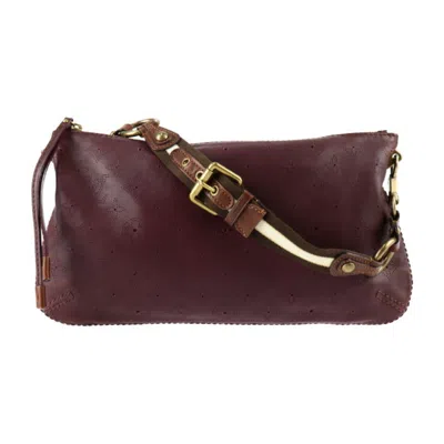 Pre-owned Louis Vuitton Onatah Burgundy Leather Clutch Bag ()
