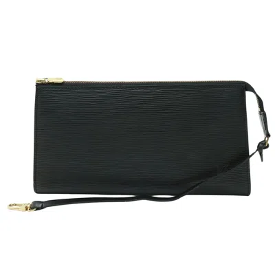 Pre-owned Louis Vuitton Pochette Accessoire Black Leather Clutch Bag ()