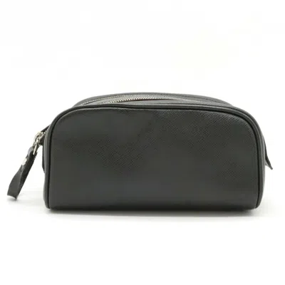 Pre-owned Louis Vuitton Trousse Ivan Black Leather Clutch Bag ()