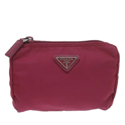 Prada Canvas Clutch Bag () In Red