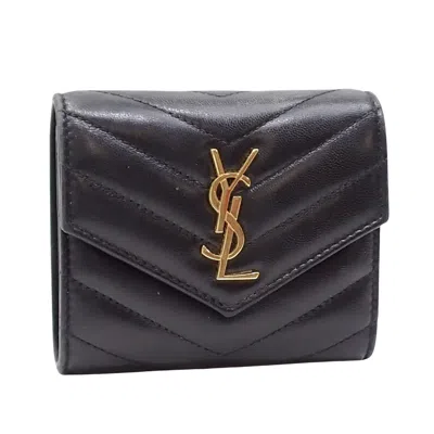 Saint Laurent Black Leather Wallet  ()