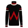 Hugo Boss Boss X Perfect Moment Virgin-wool Sweater With Stripe Intarsia In Black