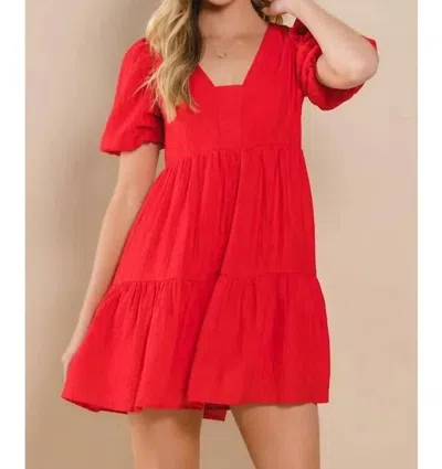 Tcec Audrey Tiered Dress In Red