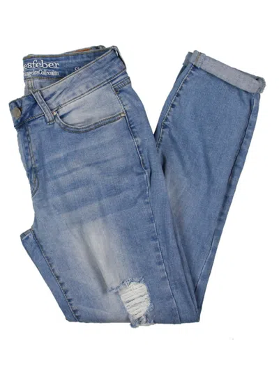 Resfeber Womens Destroyed Skinny Boyfriend Jeans In Blue