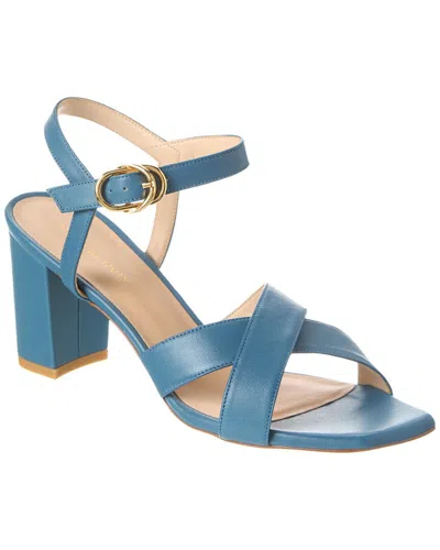 Stuart Weitzman Analeigh 75 Leather Sandal In Blue