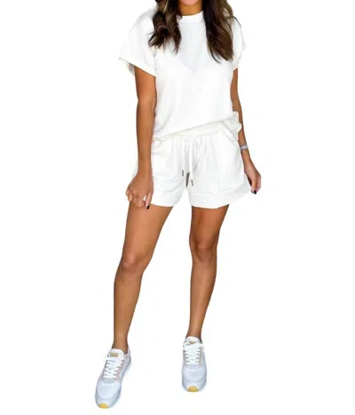 See And Be Seen Elle Soft Lounge Shorts In Cream In White