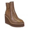 Naked Feet Avail Wedge Ankle Boots In Brown