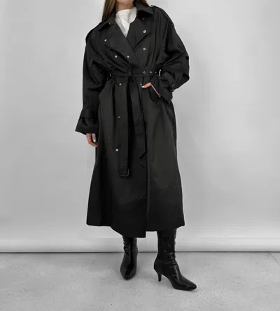 Na-kd Dove Oversized Trench Coat In Black