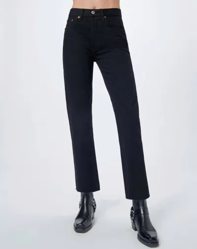Re/done Women's 70's Stove Pipe Jean In Black