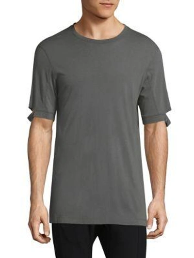 Helmut Lang Solid Sleeve Cutout T-shirt In Sage