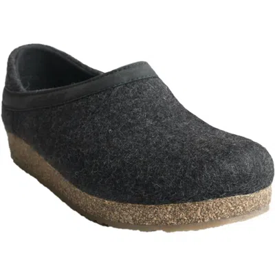Haflinger Gzh Clog In Charcoal In Pink