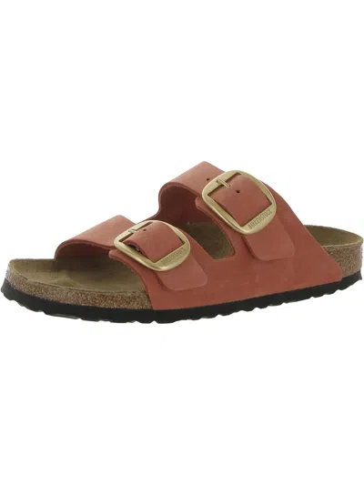 Birkenstock Arizona Womens Leather Banded Flatform Sandals In Red