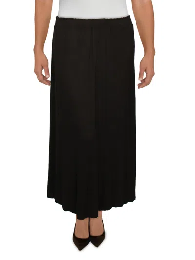 Coin 1804 Plus Womens Knit Pull On Maxi Skirt In Black