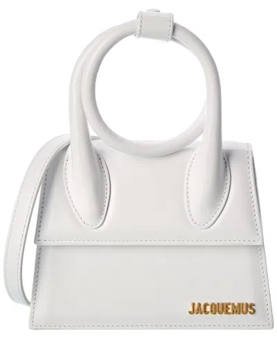 Jacquemus Le Chiquito Noeud Leather Clutch In White