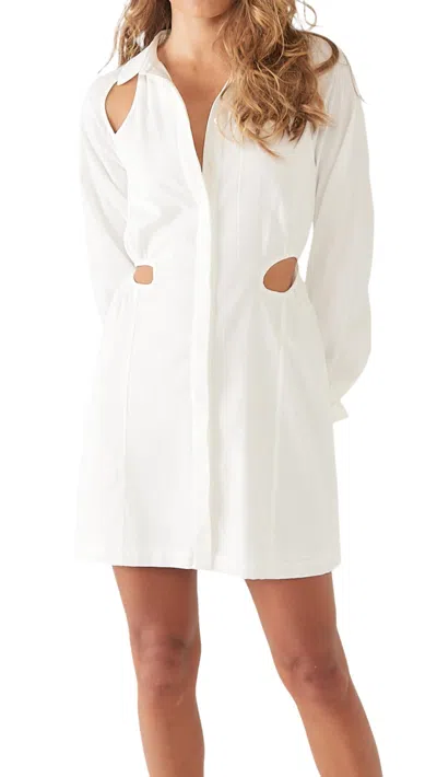 Sovere / Glimpse Mini Shirt Dress In Ivory In White